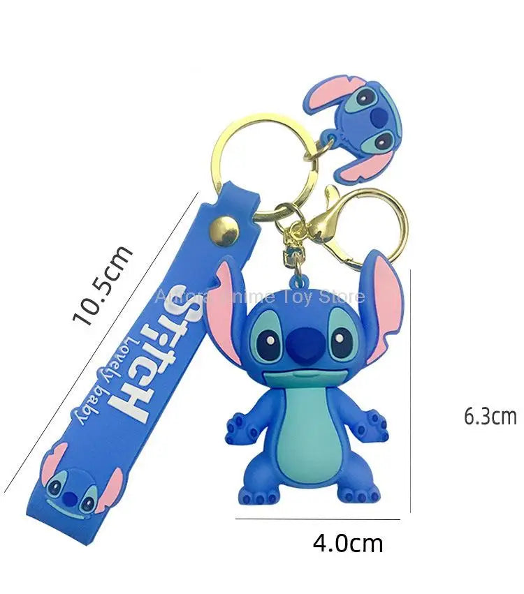 New Anime Disney Keychain Cartoon Mickey Mouse Minnie Lilo & Stitch Cute Doll Keyring Ornament Key Chain Pendant Kids Toys Gifts SuperFye WJ275B5 SuperFye