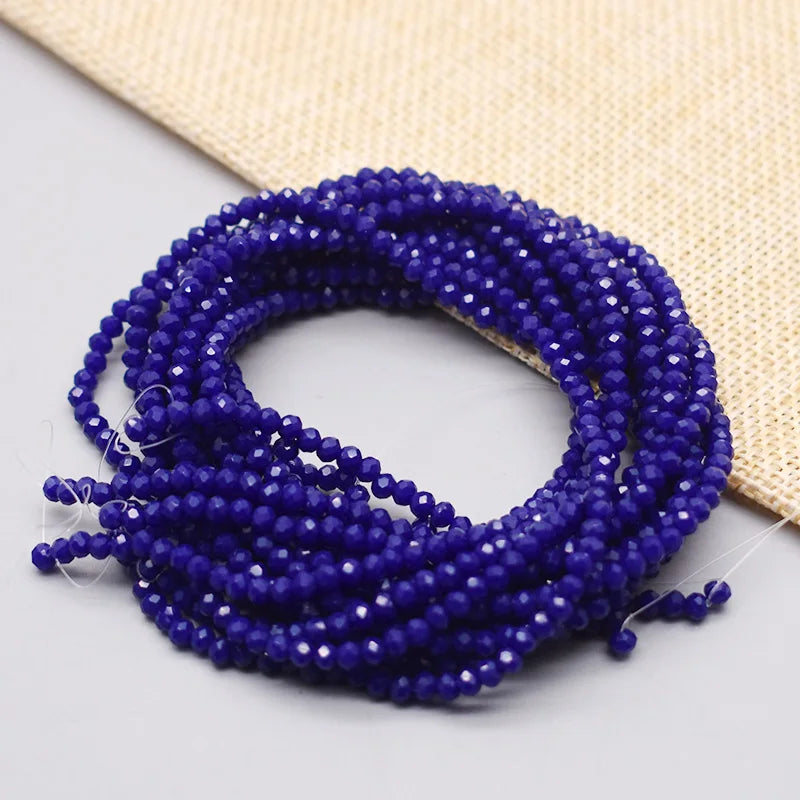 Yanqi 2 3 4mm Rondell Austria Faceted Crystal Beads Round Glass Beads Loose Spacer Beads for Jewelry Making DIY