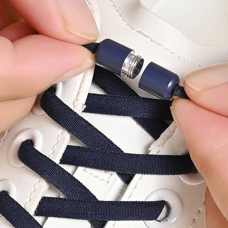 Elastic No Tie Shoelaces Semicircle Shoe Laces For Kids and Adult Sneakers Shoelace Quick Lazy Metal Lock Laces Shoe Strings SuperFye Pink / 100cm SuperFye