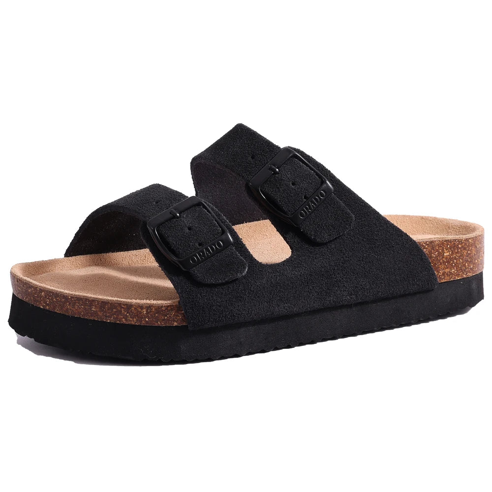 Shevalues Classic Cork Clogs Slippers Women Men Soft Footbed Suede Sandals With Arch Support Trendy Beach Slides Home Men Mules