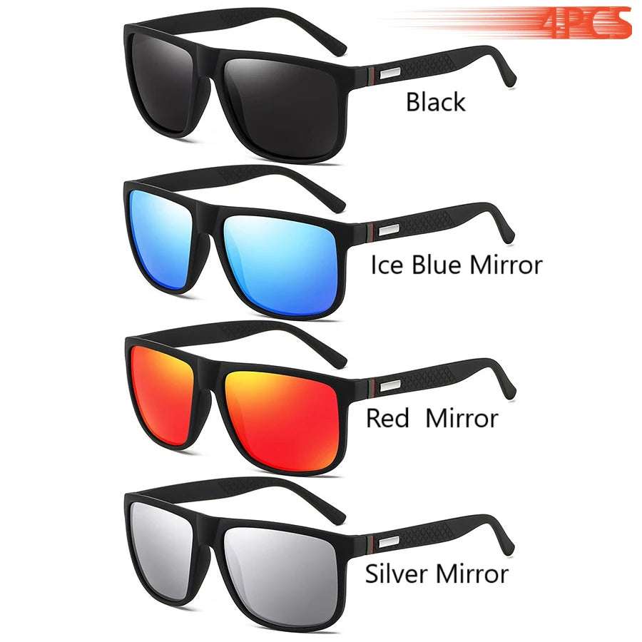 Fashion Vintage Square Sunglasses Men Women Luxury Brand Designer Men's Sun Glasses Driving Fishing UV400 Eyewear Man SuperFye Black-Blue-Red-Silve SuperFye