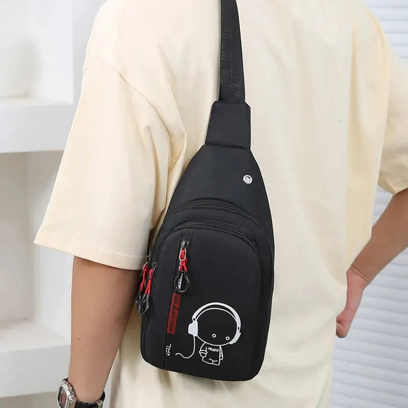 Men's Chest Bag 2024 New Casual Fashion Shoulder Bag Male Hand Crossbody Korean Cycling Backpack SuperFye Huise SuperFye