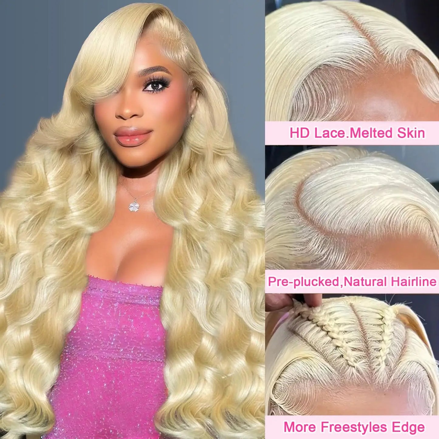 250 Density 613 hd lace frontal wig 13x6 Blonde Straight lace front wigs human hair Brazilian Colored Human Hair Wigs For Women