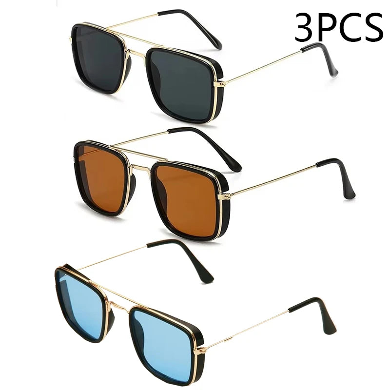 Fashion Sunglasses European and American Metal Small Square Frame Korean Version Glasses Retro Square Sunglasses UV Protection SuperFye Silver SuperFye