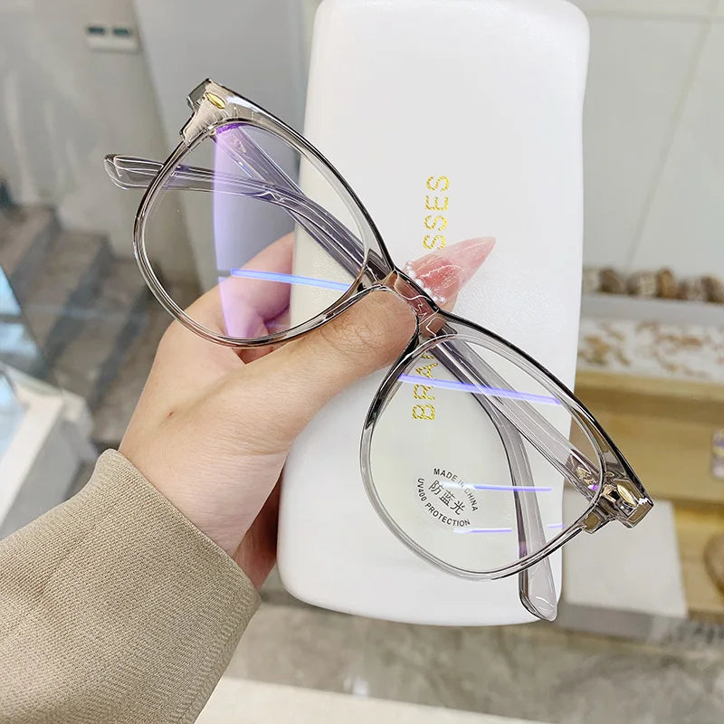 New Vintage Transparent Computer Glasses Frame Women Men Anti Blue Light Eyewear Blocking Glasses Optical Spectacle