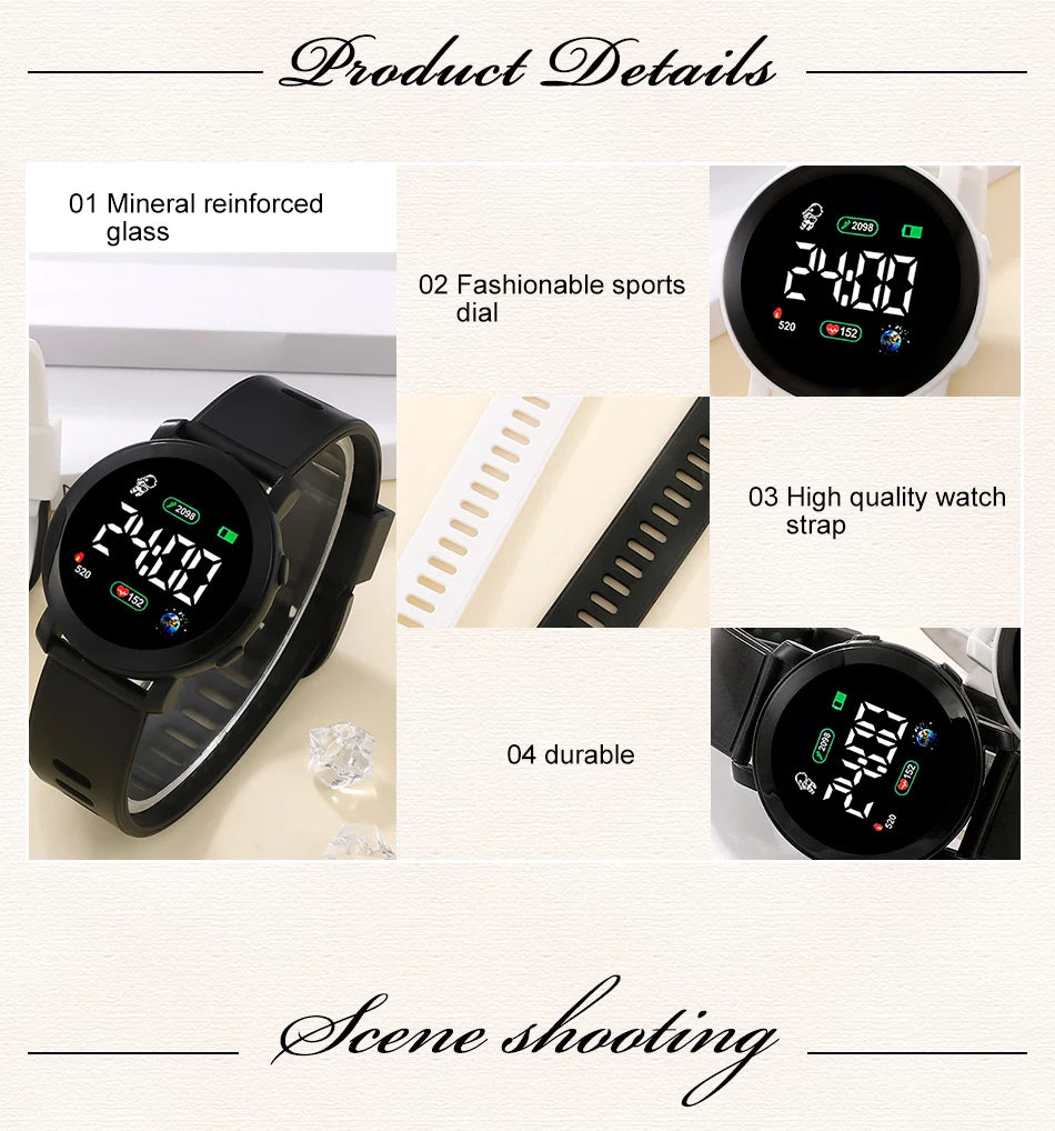 Couple Watches LED Digital Watch for Men Women Sports Army Military Silicone Watch Electronic Clock Hodinky Reloj Hombre SuperFye black SuperFye