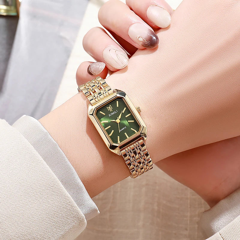 2025 Hot Brand Stainless Steel Strap Watch Women Luxury Gift Quartz Wristwatch Student Fashion Simple Square Quartz Watches SuperFye GDPK SuperFye