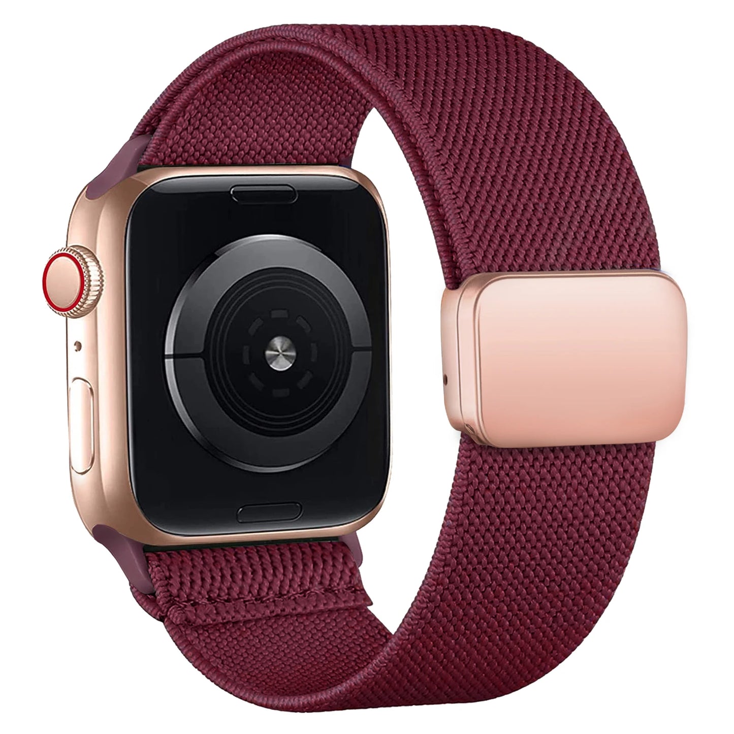 Magnetic Loop For Apple Watch Band 40mm 44mm 45mm 49mm 41mm 38mm Scrunchie Nylon bracelet iwatch ultra 2 Series 9 3 7 8 se strap SuperFye Wine / 42mm 44mm 45mm 49mm SuperFye