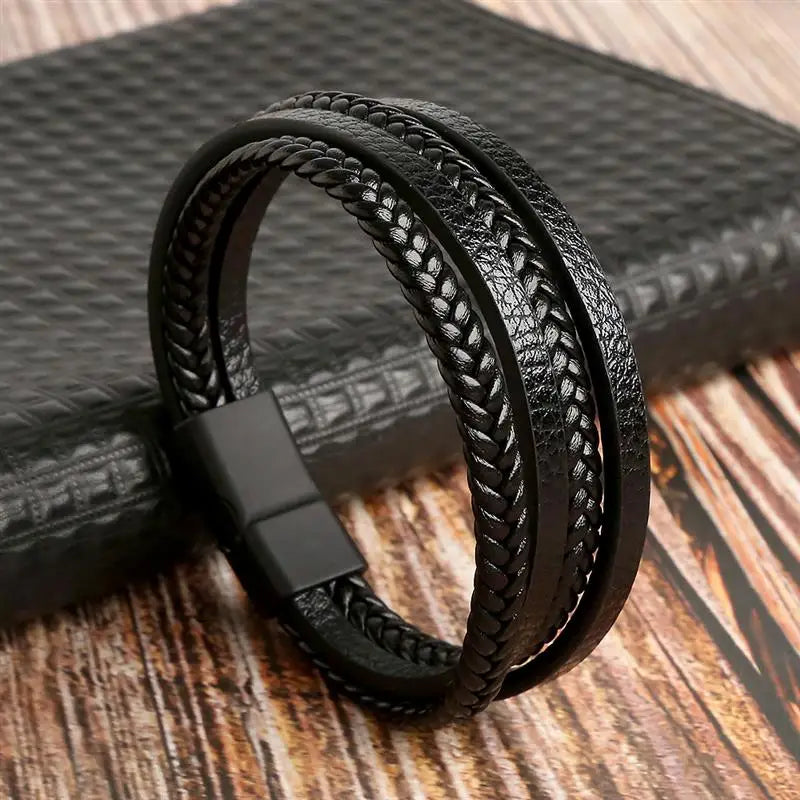 Classic Men's Leather Bracelet New Style Hand-woven Multi-layer Combination Accessory Fashion Man Jewelry Wholesale Dropshipping SuperFye G2 / 21cm SuperFye