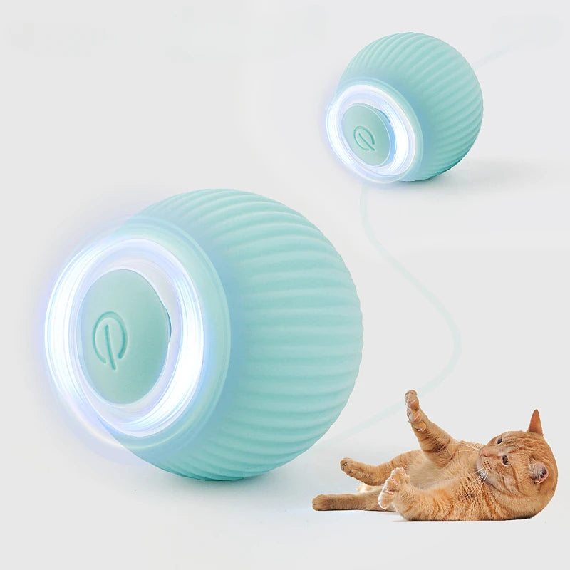 Cat Interactive Ball Training Self-moving Kitten Electric Cat Ball Toys Electronic Automatic Rolling Magic Ball Toys for Cat SuperFye Blue SuperFye