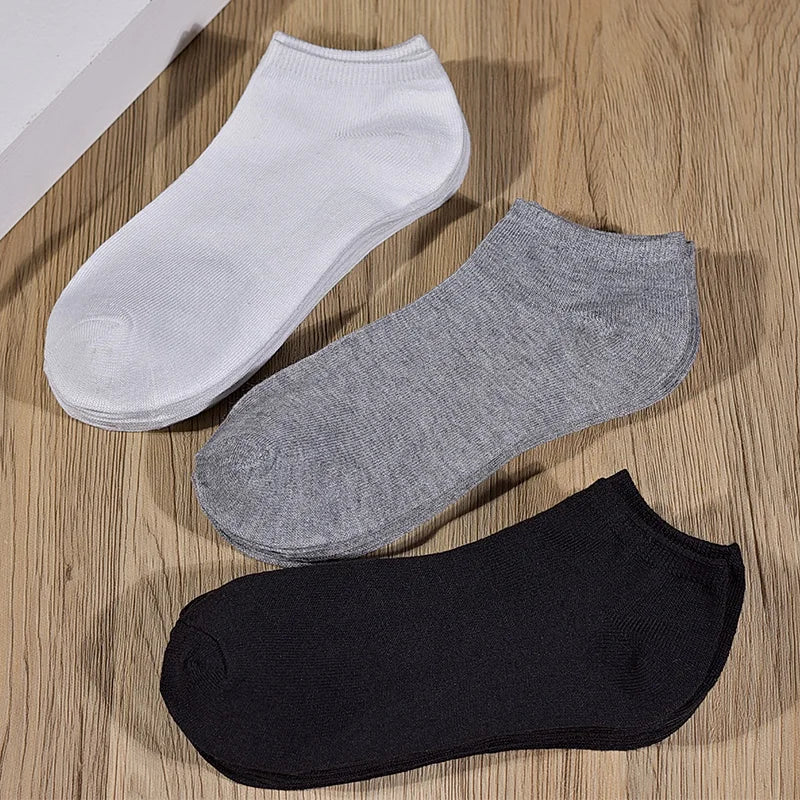 8 Pairs Women/Men Boat Socks Invisible Low Cut Silicone Non-slip Summer No-show Ankle Socks Solid Color Casual Breathable SuperFye 5 Pair Color 4 / One Size SuperFye