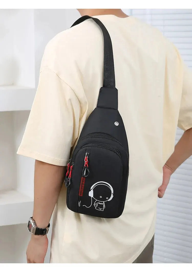 Men's Chest Bag 2024 New Casual Fashion Shoulder Bag Male Hand Crossbody Korean Cycling Backpack SuperFye Huise SuperFye