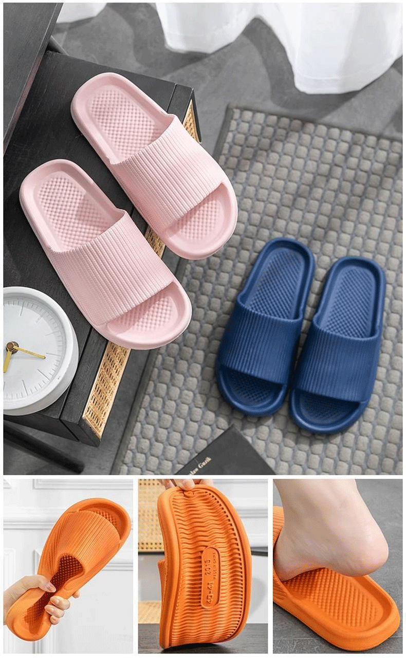 Soft Sole Massage Shower Shoes for Women Men Couples Waterproof Non-slip Home Leisure Fashion Bathroom Slippers SuperFye Black / 42-43 SuperFye