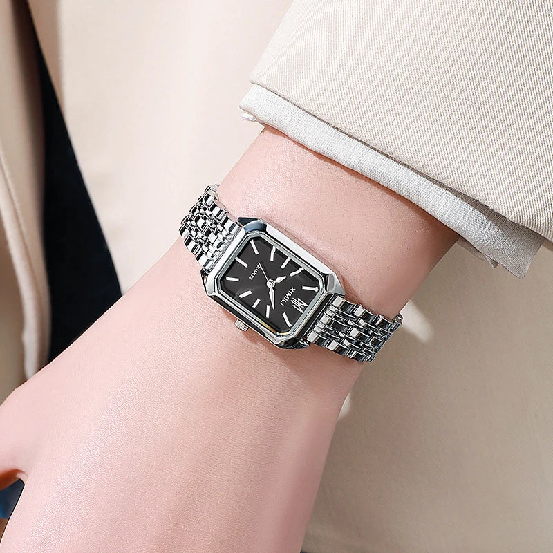 2025 Hot Brand Stainless Steel Strap Watch Women Luxury Gift Quartz Wristwatch Student Fashion Simple Square Quartz Watches SuperFye GDPK SuperFye