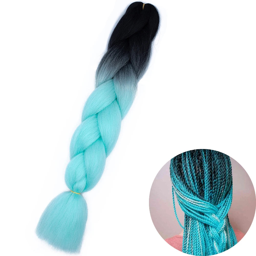 24" Synthetic Yaki Braids Hair kanekalon Ombre Braiding Hair Jumbo Braid Hair Extension For Women Hundreds of colors DIY Hair SuperFye ZITONG-B16 / CHINA / 24inches SuperFye