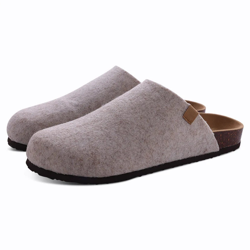 Comwarm Fashion Women's Suede Mules Slippers Men Clogs Cork Insole Sandals With Arch Support Outdoor Beach Slides Home Shoes SuperFye Stone E / 36 SuperFye