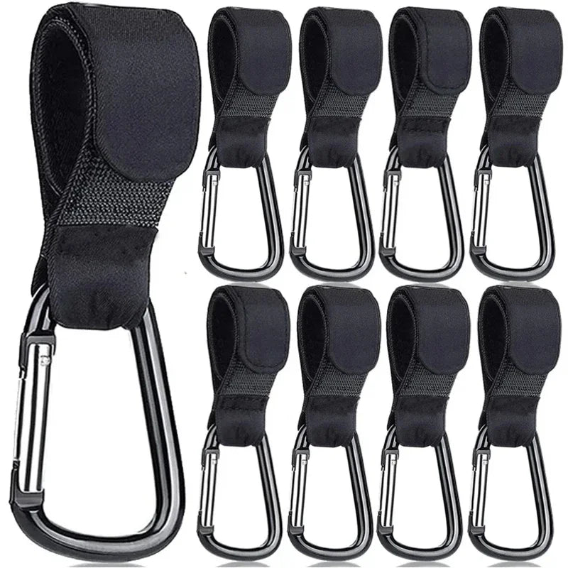 1-10pcs Stroller Hooks Buckles Clip Aluminum Alloy Carabiner Cart Organizer Diaper Bag Shopping Pram Hook Buckle Stroller Hanger SuperFye 5pcs SuperFye