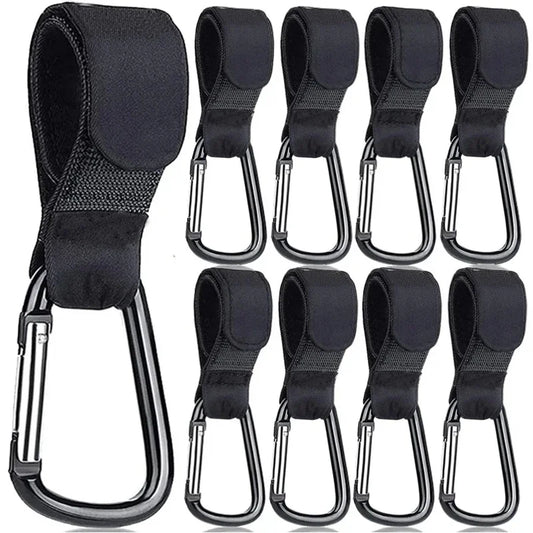 1-10pcs Stroller Hooks Buckles Clip Aluminum Alloy Carabiner Cart Organizer Diaper Bag Shopping Pram Hook Buckle Stroller Hanger SuperFye 5pcs SuperFye