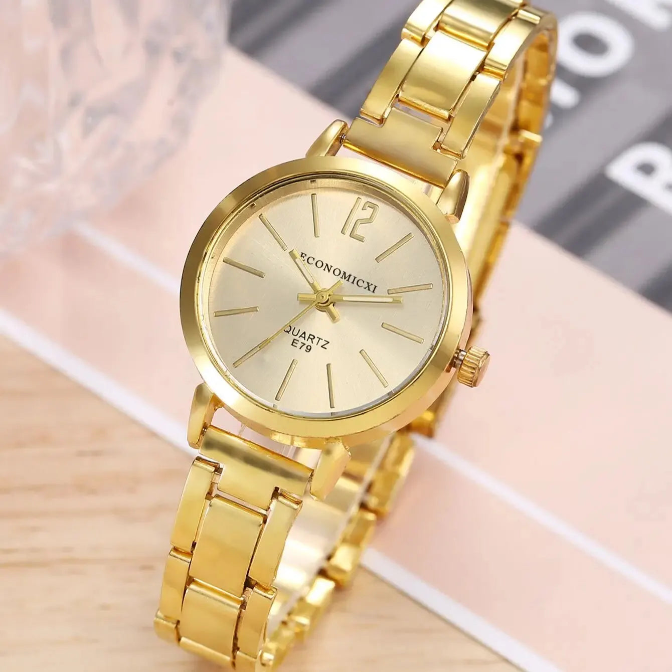 2pcs Set Watch Luxury Women Simple Dial Hollow Strap Fashion Gold Bracelet Quartz Wristwatch Student Ladies Watches Reloj Mujer SuperFye Other SuperFye