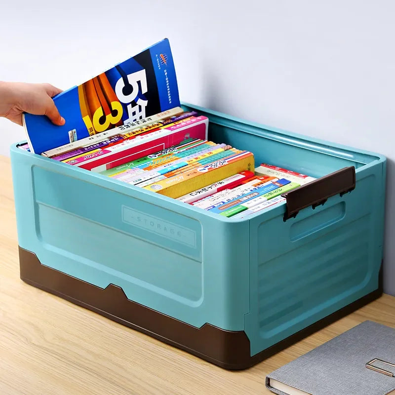 1pc Foldable Storage Box Wardrobe Storage Box Large Capacity For Toy Clothes Snacks Books Shoes Plastic Box For Car Household SuperFye 1pc blue SuperFye