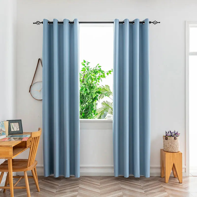 1PC Blackout Curtains With Black TPU Interlining Thin and Light Drapery Panel for Bedroom Meetingroom Share Room Office SuperFye Dark Grey / W132cm x H160cm / Grommet Top SuperFye