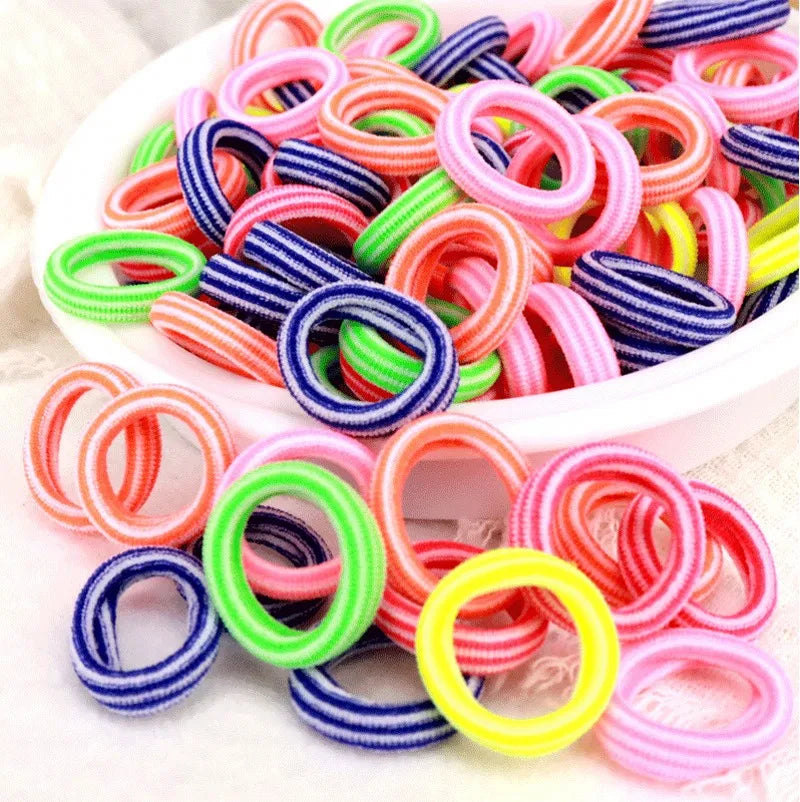 100/200PCS Women Girls Colorful Nylon Elastic Hair Bands Ponytail Hold Small Hair Tie Rubber Bands Scrunchie Hair Accessories SuperFye Colors 1 / 100pcs SuperFye