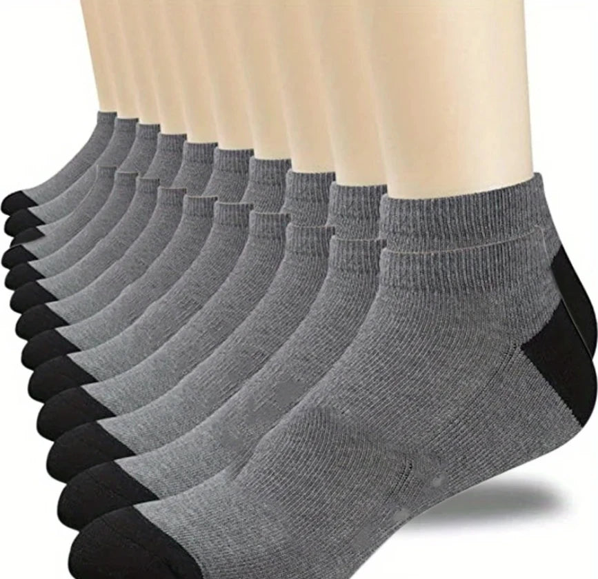 5pairs Men's Fashion Sports Socks, Striped Cotton Sweat Absorption Breathable Comfortable Ankle Socks SuperFye 10 pairs dt095-10u / EUR 35-43 SuperFye