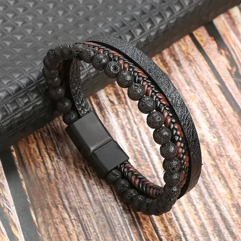 Classic Men's Leather Bracelet New Style Hand-woven Multi-layer Combination Accessory Fashion Man Jewelry Wholesale Dropshipping SuperFye K3 / 21cm SuperFye