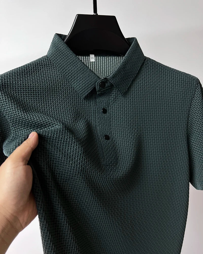 【High-quality】M-4XL Summer New Men's Short Sleeve T-shirt Cool and Breathable POLO Shirt Business Casual Sweat-absorbing Top SuperFye Green / 3XL 75-85kg SuperFye