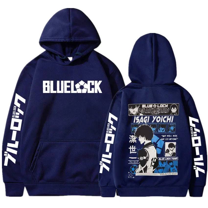 Anime Blue Lock Isagi Yoichi Printed Hooded Men Women Hot Manga Printed Hoodies Oversized Streetwear Harajuku Fleece Sweatshirts