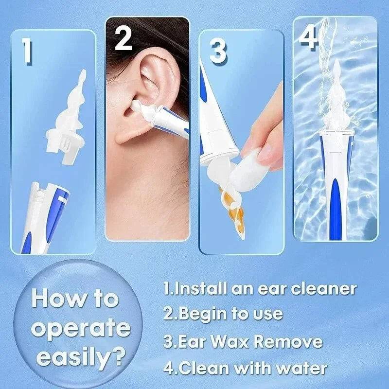 Ear Wax Remover Tool Ear Cleaner With Soft Silicone 16 Replacement Tips Simply To Grab Extract Earwax SuperFye Blue SuperFye