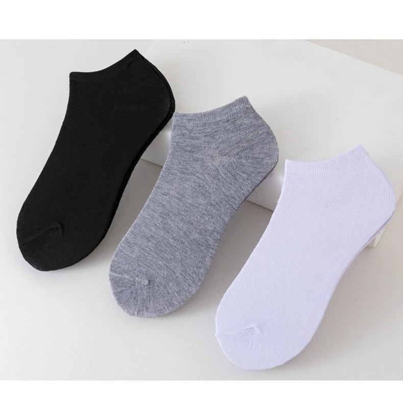 8 Pairs Women/Men Boat Socks Invisible Low Cut Silicone Non-slip Summer No-show Ankle Socks Solid Color Casual Breathable SuperFye 5 Pair Color 4 / One Size SuperFye