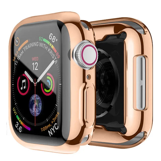 Screen Protector for Apple Watch Case Ultra 2 49 41 44 40 45 42mm TPU Bumper Cover Accessories for iWatch Series 10 9 8 7 SE 6 4 SuperFye Rose gold / Series 10 42mm SuperFye