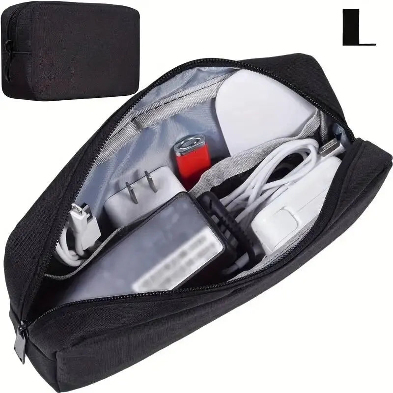 Storage Bag Cable Cord Organizer Travel Bag Small Electronics SD Card Power Bank Storage Bag SuperFye L size Black SuperFye