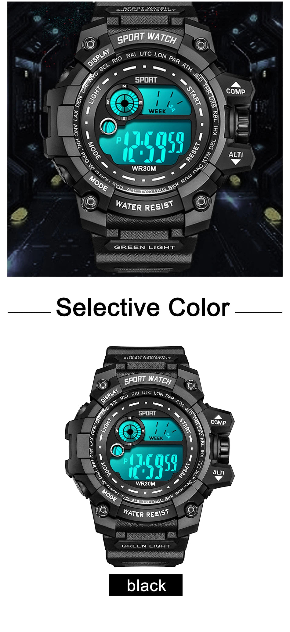 New Men LED Digital Watches Luminous Fashion Sport Waterproof Watches For Man Date Army Military Clock Relogio Masculino SuperFye black SuperFye