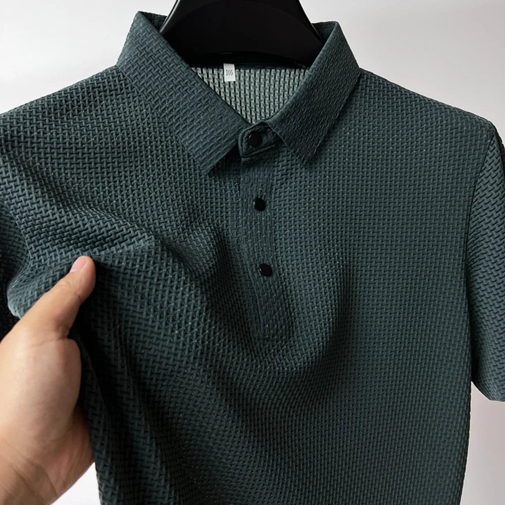 【High-quality】M-4XL Summer New Men's Short Sleeve T-shirt Cool and Breathable POLO Shirt Business Casual Sweat-absorbing Top SuperFye Green / 3XL 75-85kg SuperFye