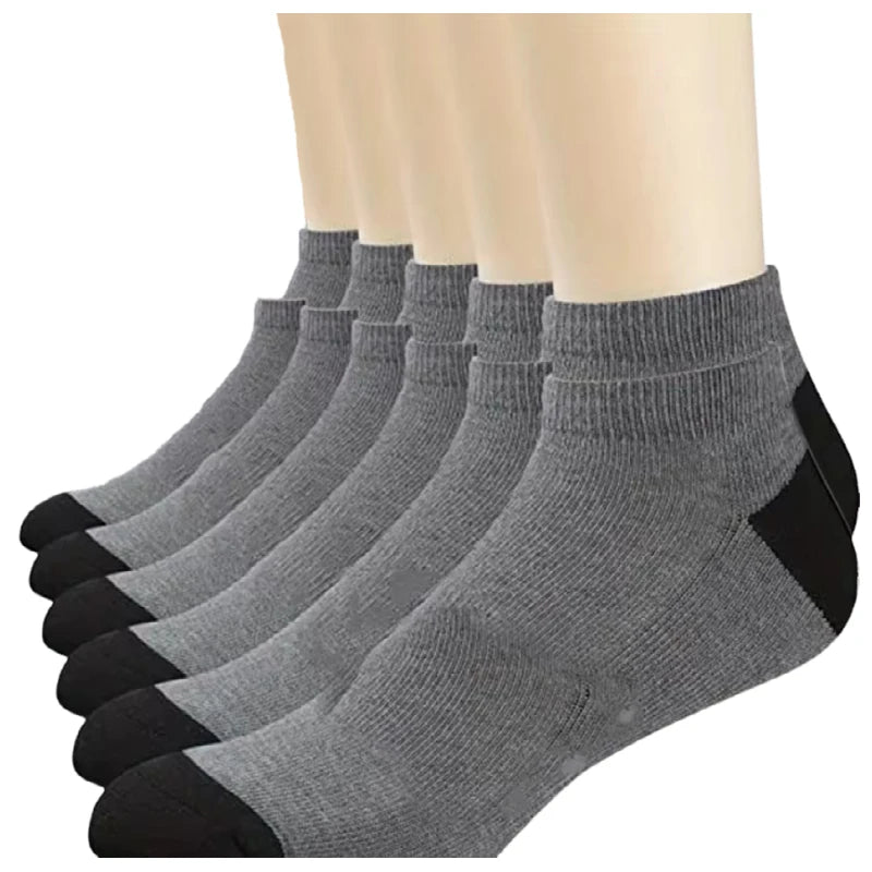 5Pairs Breathable Cotton Sports Stockings Men Bamboo Fiber Autumn and Winter Men Socks Sweat Absorption Deodorant Business Sox SuperFye 5 pairs gray / EU39-44 SuperFye