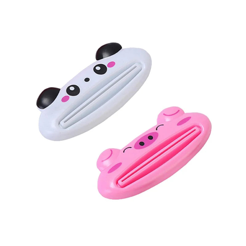 For Home Bathroom 1 Pcs Animal Easy Toothpaste Dispenser Plastic Tooth Paste Tube Toothpaste Squeezer Rolling Holder Cocina SuperFye 1panda 1pink pig SuperFye