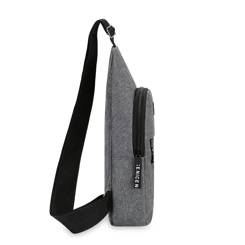 Chest Bag Men's One Shoulder Crossbody Bag Large Capacity Outdoor Sports And Leisure Fashion Small Shoulder Bag Large Capacit SuperFye Grey SuperFye