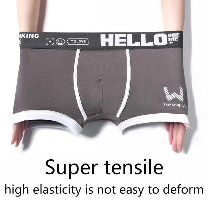 Men Boxer Shorts Panties Cotton Underwear Breathable Soft Fashion Sports SuperFye green / XL / 1pc SuperFye