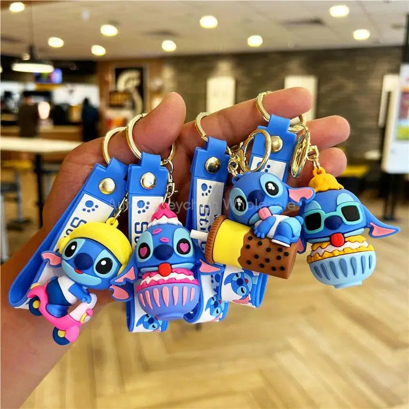 New Anime Disney Keychain Cartoon Mickey Mouse Minnie Lilo & Stitch Cute Doll Keyring Ornament Key Chain Pendant Kids Toys Gifts SuperFye WJ275B5 SuperFye