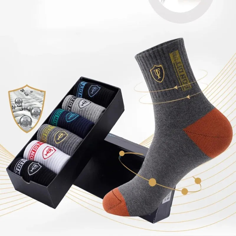 5 Pairs Apring And Fall Mens Sports Socks Summer Leisure Sweat Absorbent Comfortable Thin Breathable Basketball Meias SuperFye 5 Pairs D / 44-46 (M-L) SuperFye