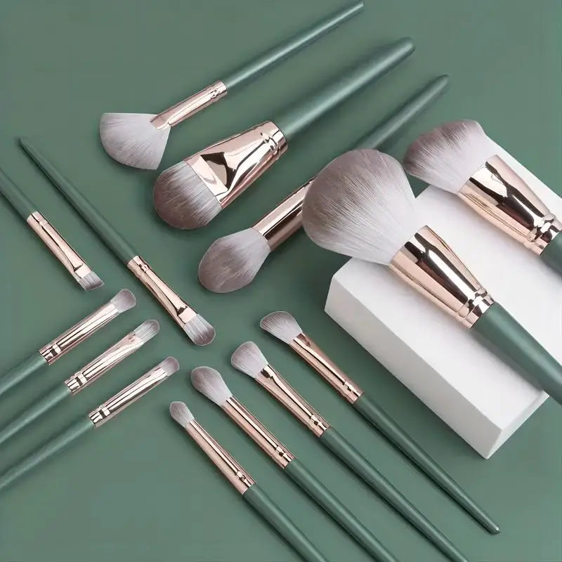 14Pcs Makeup Brushes Set Large Fluffy Soft Eye Shadow Foundation Brush Women Cosmetic Powder Blush Blending Beauty Make Up Tools SuperFye 14 Pcs SuperFye