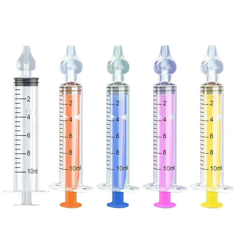 Needle Tube Baby Nasal Aspirator Syringe Baby Nose Cleaner Kids Rhinitis Nasal Washer Reusable Nasal Irrigator Washing for Child SuperFye 5PCS Mixed Color SuperFye