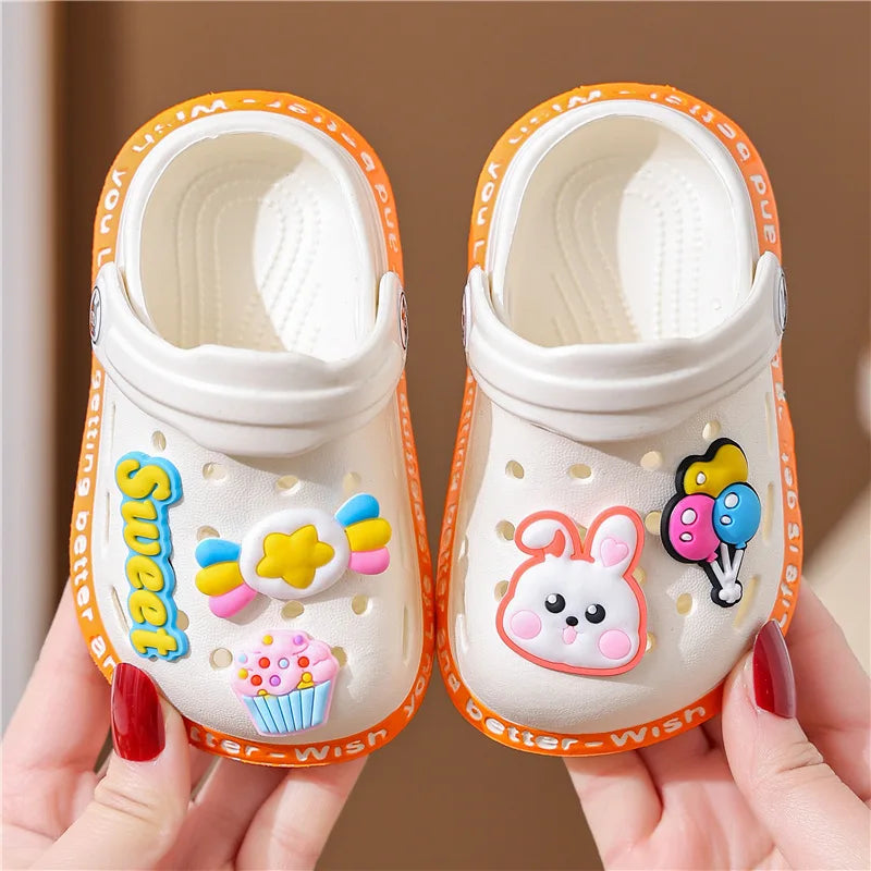 Summer Kids ShoesSandals Hole Children's Shoes Slippers Soft Anti-Skid Cartoon Design Hole Baby Shoes Sandy Beach For Boys Girls SuperFye style 7 / 24 (insole 15cm) SuperFye