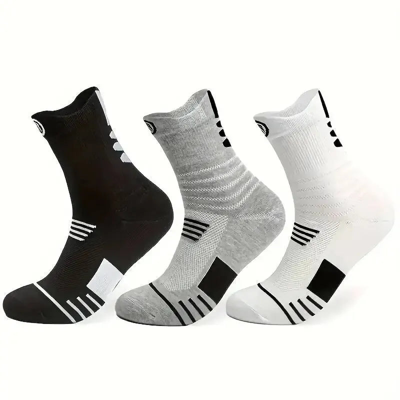 3 Pairs Men's Comfort Fit Cushion Performance Athletic Crew Socks For Outdoor Sports SuperFye 3 Pairs Thickened / Single code SuperFye