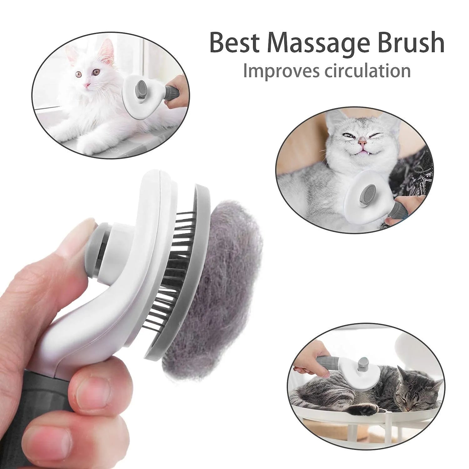 Pet Dog Brush Cat Comb Self Cleaning Pet Hair Remover Brush For Dogs Cats Grooming Tools Pets Dematting Comb Dogs Accessories SuperFye Blue SuperFye