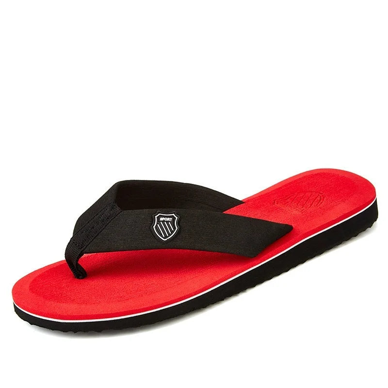 New Sandals Shoes Men Summer Men Flip Flops High Quality Beach Sandals Anti-slip Zapatos Hombre Casual Shoes Man Slippers SuperFye Red / 45 SuperFye