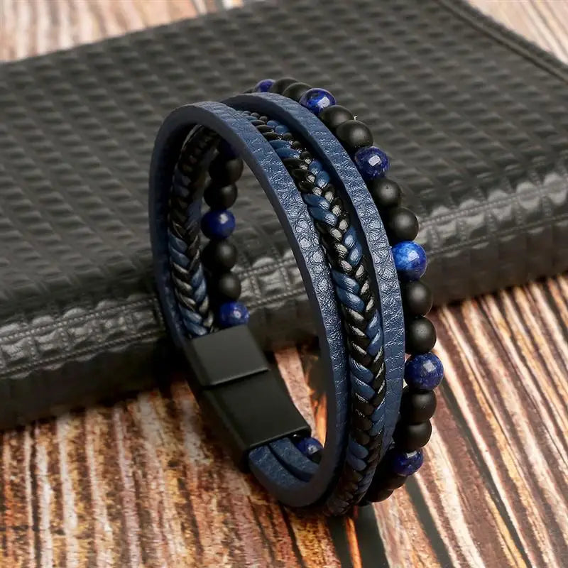 Classic Men's Leather Bracelet New Style Hand-woven Multi-layer Combination Accessory Fashion Man Jewelry Wholesale Dropshipping SuperFye F3 / 23cm SuperFye