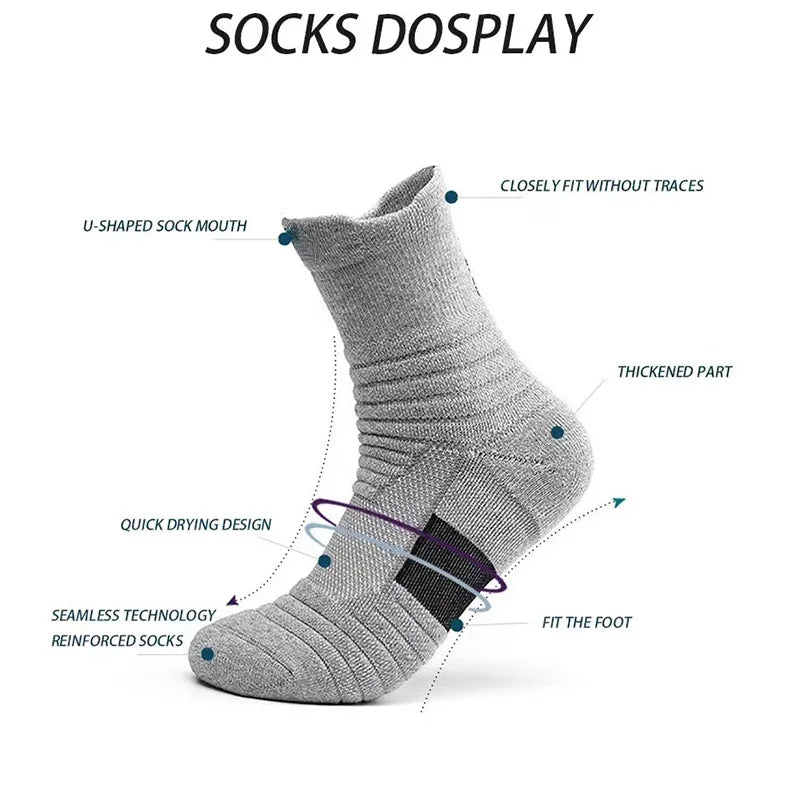 1/3 Pairs Anti-slip Football Socks Men Cotton Sock Short Long Tube Soccer Basketball Sport Socks Breathable Deodorous Sock 39-45 SuperFye 3pairs-short-mixed / EU39-45 SuperFye